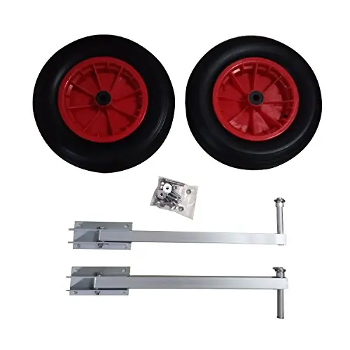 Weekend Sale ALEKO BTLW14 Pair of Heavy Duty Aluminum Alloy Dinghy Launching Wheels for Inflatable Boats 14 Inches