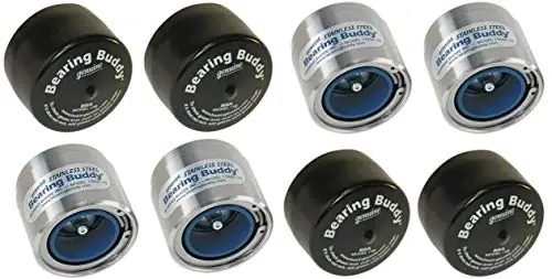 Next Day Delivery Bearing Buddy (4) 1.980 Boat Trailer Genuine Stainless Steel with Protective Bra & Auto Check Wheel Center Caps 1980A-SS 42204 (2 Pairs)