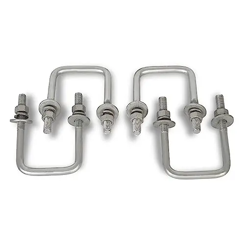 BlueSkyz 4PCS Boat Trailer Galvanized Square U-Bolt Steel 1/2″ x 3 1/16″ x 4 5/16″ 4BTGSUS1X31X45,Direct Replacement, Easy Installation Luxury