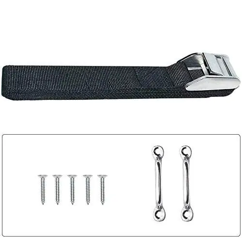 Boat Cooler Tie-Down Strap Tie-Down Kit Battery Box Strap Kit Stainless Steel 316 Cam Buckle and Deck Loop for for Gas Fuel Tank, RVS, Boats, Trailer and Truck Beds to Keep Your Cooler Secured Bargain