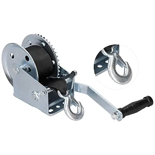 Place Order Cocoarm 1200LBS Heavy Duty Winch with 8M Strap, Hand Crank Cable Gear Winch for Boat Trailer
