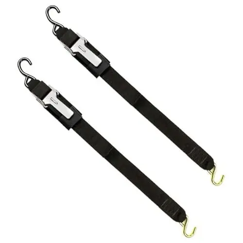 DC Cargo Mall 2″ x 7′ Boat Trailer Tie-Down Straps – 2 Pack | Quick & Effortless Marine Transom Paddle Buckle Strap Direct From Manufacturer