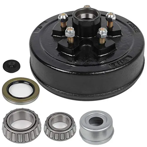 ECCPP Black Boat Trailer Brake Drum Hub Kit 10 x 2 1/4 5 Bolt 1 1/16 x 1 3/8 44649 x 68149 Fit for 3500lb Viral