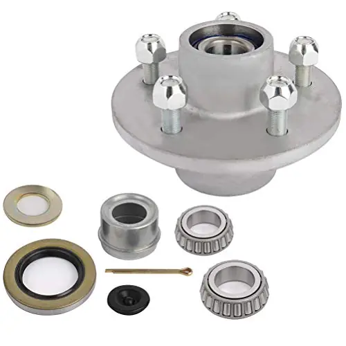 Direct From Factory ECCPP Boat Trailer Hub Kit 5 Bolt 1 1/16 x 1 3/8 44649 x 68149 Silver Tapered Spindle Galvanized 3500lb