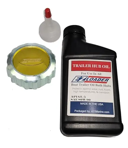 Premium EZ Loader Boat Trailer Replacement 5-Lug Oil Bath Hub Cap with Oil. 250-034388
