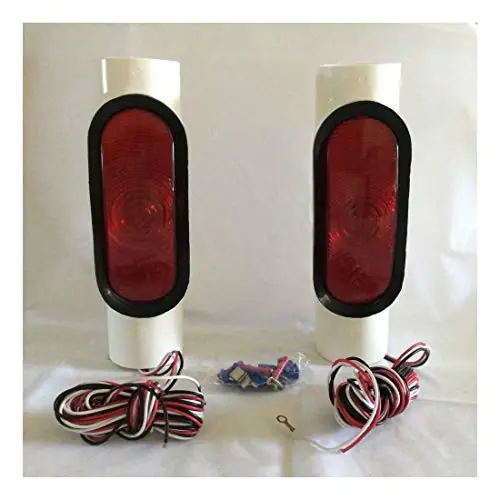 KCHEX Boat Trailer Incandescent Pipe Light Kit for 2″ PVC Upright Guide Poles Sealed Authentic