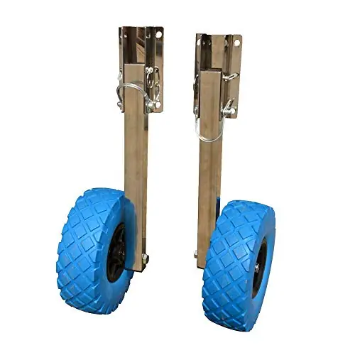 Trusted Brand LiFuJunDong Boat Trailer Boat Aluminum Launching Wheels Dolly Transom Launching Wheels for Inflatable Aluminum Boats Quick Release 10”x3” Tires 160kg