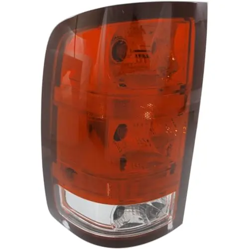 MOXMEEX Tail Light Halogen Driver Side Clear & Red Lens W/Bulb Tail Lamp for GMC for Sierra 1500 SL 08-10 & SLE 07-10 & SLT/WT 07-10 12-13 for Sierra 2500HD/3500HD SLE/SLT/WT 07-14 Top Rated