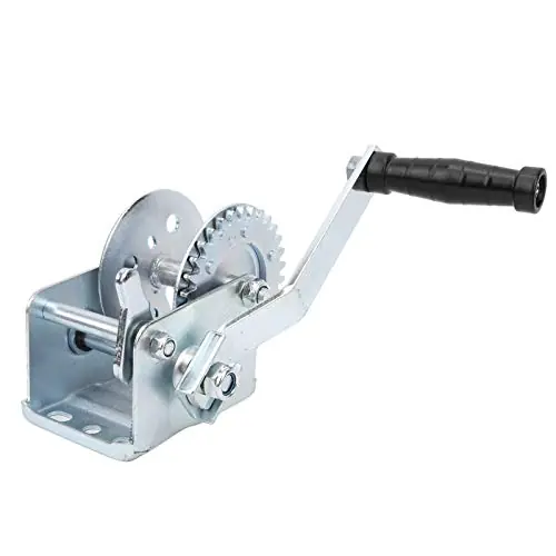 Oumefar 600LBS Manual Hand Crank Winch Boat Trailer Hand Winch Empty Bracket Accessory Galvanized Heavy Handcranking Winch for Yacht Boat Free Delivery