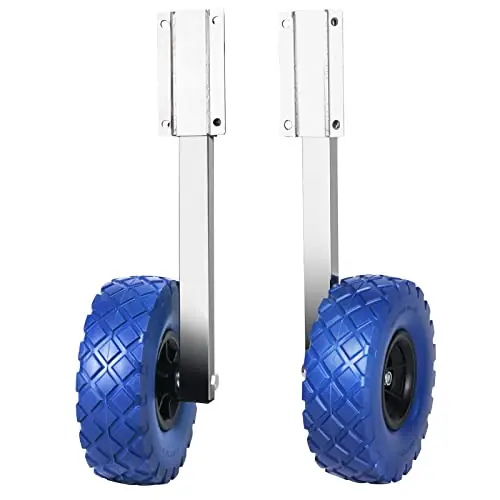 PioneerWorks Boat Launching Wheels, 300 LBS Inflatable Boat Launch Wheels with 10″ Wheel Dolly for Inflatable Boat & Aluminum Boat Best Seller