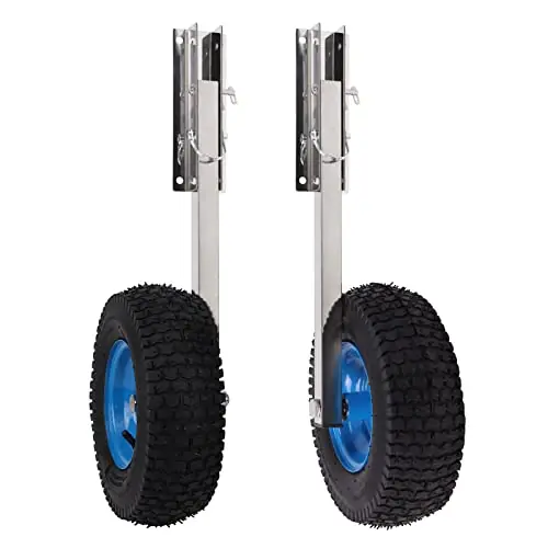 ProMaintain 600 LBS Loading Capacity Boat Launching Wheels, Boat Transom Launching Wheel with 12 Inch Wheels Set for Inflatable Boats and Aluminum Boats Free Returns
