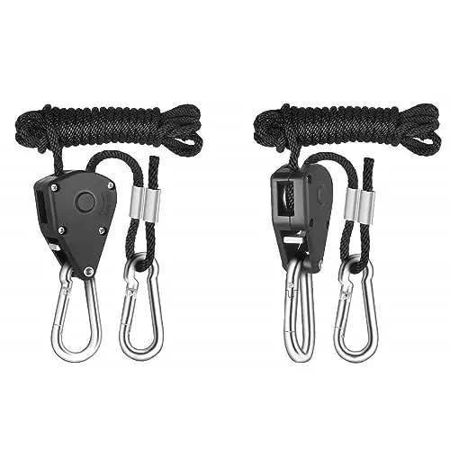 Certified Pulley Ratchets Kayak and Canoe Boat Bow Stern Rope Lock Tie Down Strap 1/8 Inch Heavy Duty Adjustable Rope Hanger
