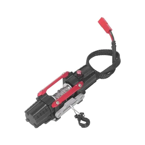 Direct From Manufacturer RC Dual Motor Winch, Easy to Install Powerful Performance RC Dual Motor Simulated Winch 6 to 8V Lifelike for SCX10 90046 D90 1/10 RC Cars (Red)
