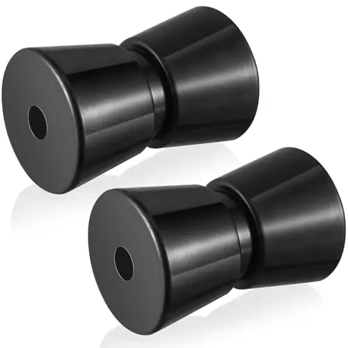 Premium Silipull 2 Pcs Boat Trailer Roller Black Rubber Shaft Keel Robust Rubber Bow Roller Heavy Duty Boat Trailer Bow Stop Replacement Boat Trailer Parts Boat Trailer Accessories(5 Inch, Simple Style)
