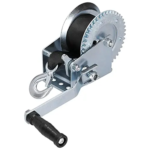 SUNGOOYUE 1200LBS Boat Trailer Winch, Hand Crank Cable Gear Winch with 8M Strap Gear Winch for Boat Trailer While Supplies Last