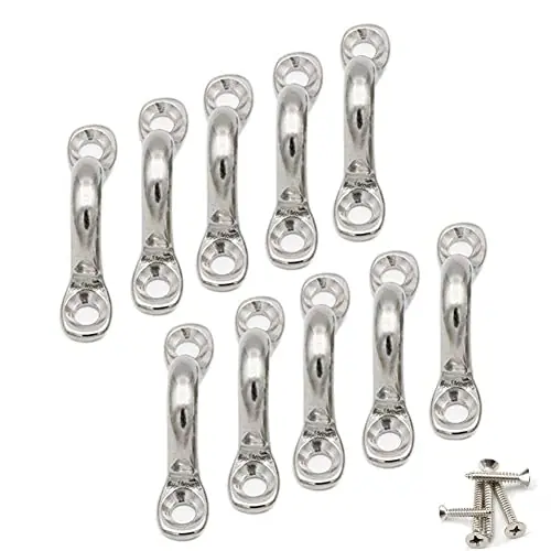 Flash Sale Tebery 10 Pack Boat Top Pad Eye, Stainless Steel Bimini Top Eye Strap with Screws, Sturdy Tie Down Anchors Hardware, Kayak Deck Loops for Boat Canoe Rigging