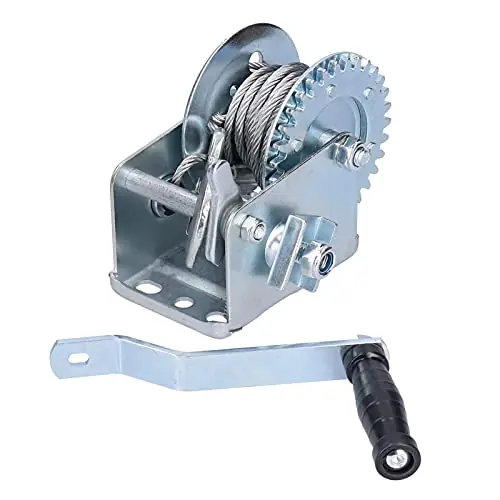 Viral Tgoon 600LBS Winch, Hand Crank Winch Carbon Steel Durable with a Hand Brake for Outdoor for Boat