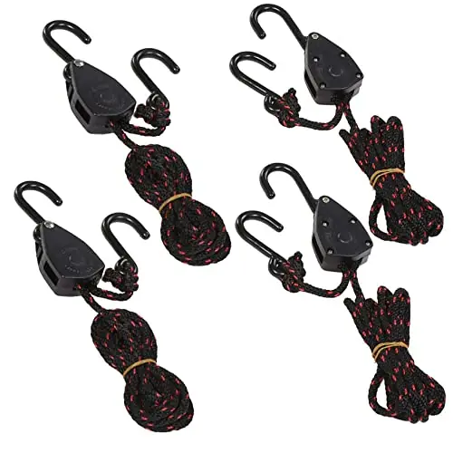 UCSAJI 4PCS 1/8in 8ft Adjustable Heavy Duty Rope Hanger Ratchet Kayak and Canoe Bow and Stern Tie Downs Straps Buy Direct