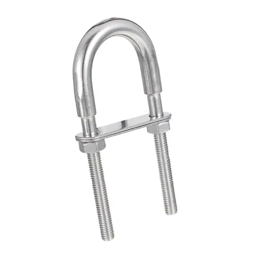 VANZACK 2 Pcs U-Bolt U Bolt U Shaped Tube Clamp Stainless Steel Screws Marine Grade Coil Spring Spacer Muffler Pipe Clamp U Shape Pipe Clamp U-Shaped Screws Marine Riggings Ocean Silencer Trending