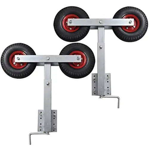 Price Drop YAFF Boat Trailer Double Wheel Bow Support Set of 2 23.2″-33.1″