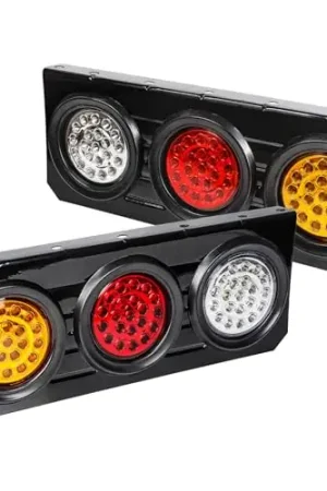 Yinaolan 2 PCS 63 LED Truck Trailer Tail Lights Bar Kit,12V-24V 4 Inch Round Led Trailer Tail Lights for Turn Signal Running Lamps Fresh Stock