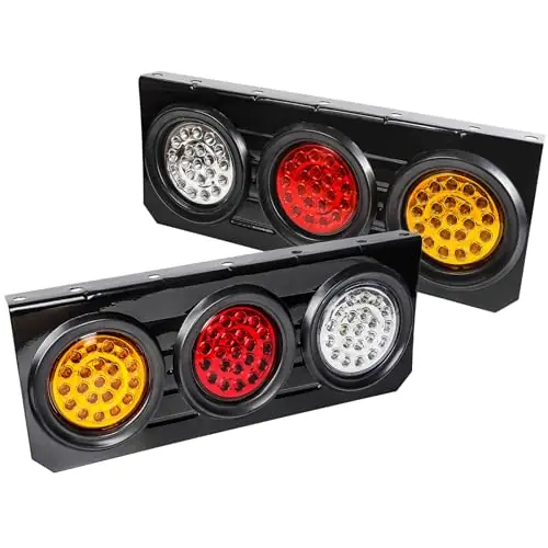 Yinaolan 2 PCS 63 LED Truck Trailer Tail Lights Bar Kit,12V-24V 4 Inch Round Led Trailer Tail Lights for Turn Signal Running Lamps Fresh Stock