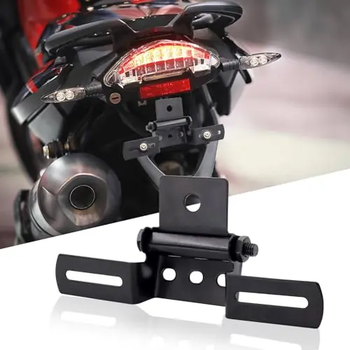 Price Cut YnGia Motorcycle Brake Stop Light Bracket, Modified Rear Tail Light Holder License Plate Taillight Mounting Bracket Black for Motorbike Dirt Bike Street Bike ATV