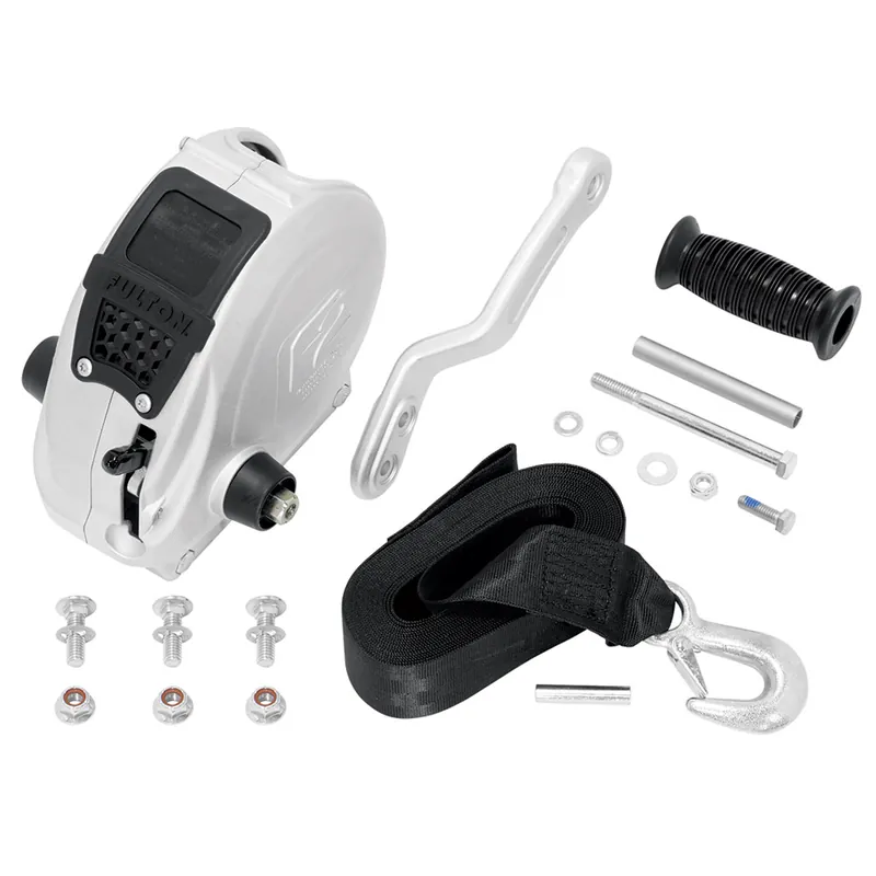 Fulton F2 Trailer Winch 1,600 Lbs. - Single Speed W-Strap, Sharkskin Finish Weekend Sale
