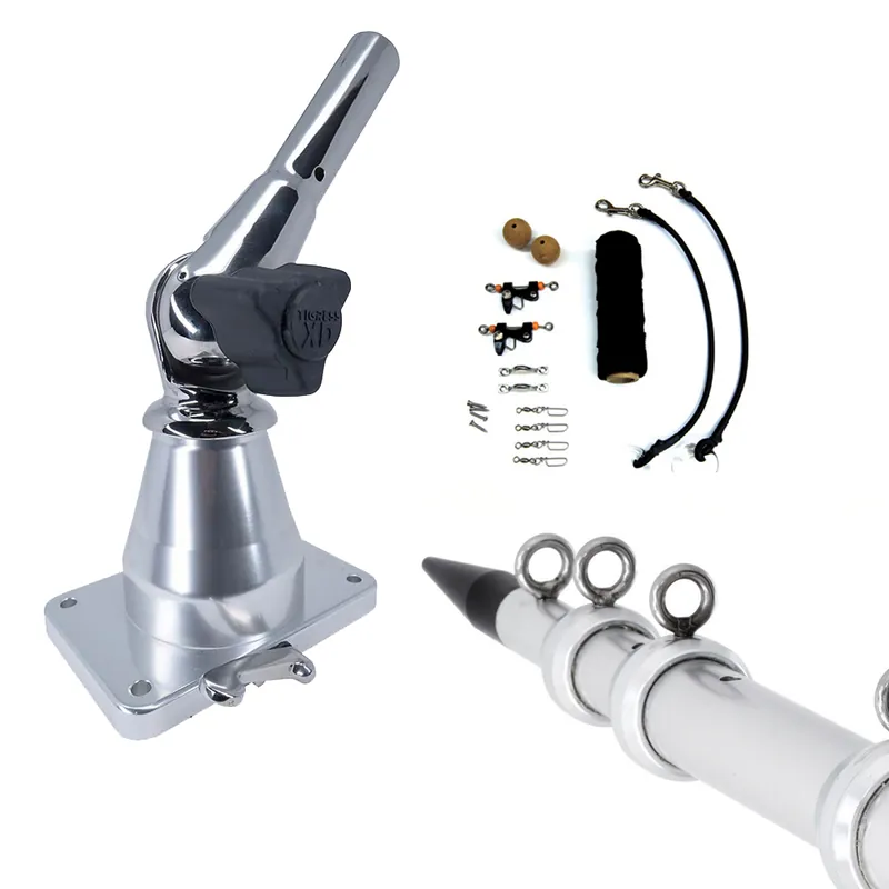 Tigress XD Bay Series Top Mount System - 15' - Aluminum Silver Outriggers Deluxe Rigging Kit Genuine