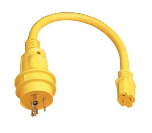 Authentic Marinco Pigtail Adapter, 15A 125V Female To 30A 125V Male