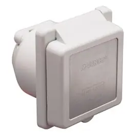 Professional Grade Marinco Inlet, 30A 125V, Square, White