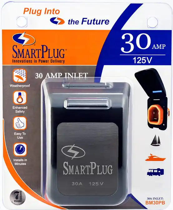 Free Returns SmartPlug 30A Non-Metallic Inlet w/Black Cover