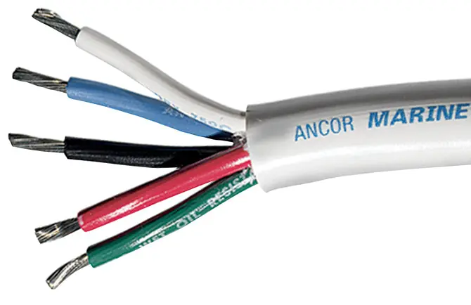 Don’t Miss Out Ancor Mast Cable 14/5 AWG (Black/Blue/Green/Brown/Red) White Round - P