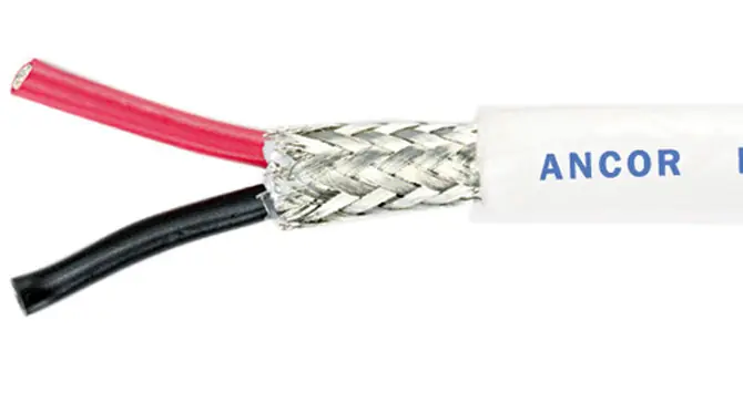 Top Pick Ancor Twisted Pairs Cable w/Shield 14/2 AWG (Black/Red) Round - Per Fo