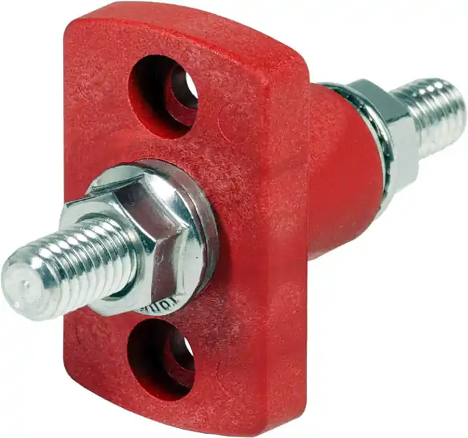 BSS Terminal Feed Thru Connector - 3/8"-16 Studs (Red) Grab Now