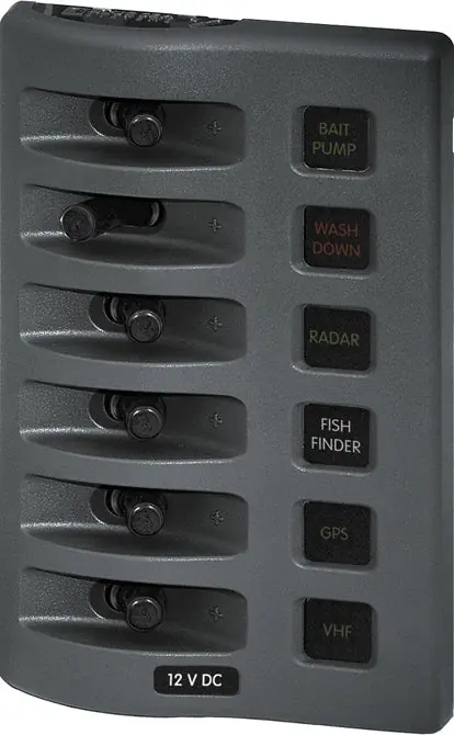 BSS WeatherDeck 12V DC Fuse Panel - Gray 6 Pos New Release