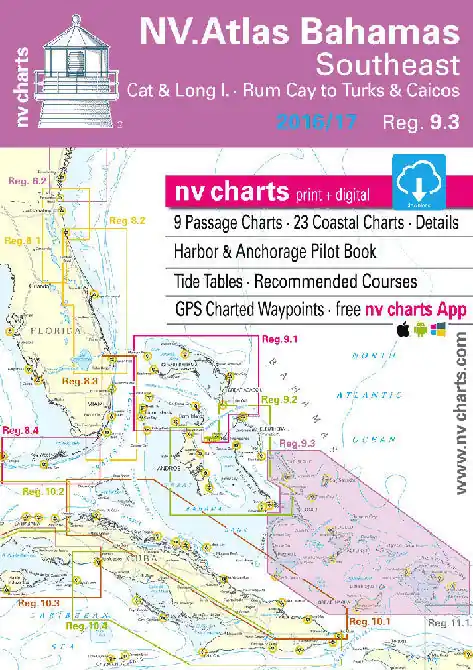 Buy Online NV Charts 9.3: Bahamas Southeast - Cat & Long Island - Rum Cay to Turk