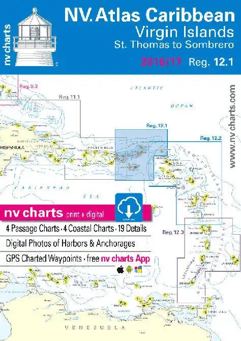Buy Online NV Charts 12.1, Virgin Islands, St. Thomas to Sombrero