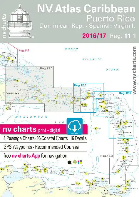 NV Charts 11.1: Puerto Rico - Dominican Republic - Spanish Virgin Isla Best Seller
